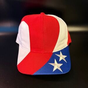 VTG Kati USA Baseball Cap Red‎ White Blue Stars Snapback Hat Patriotic